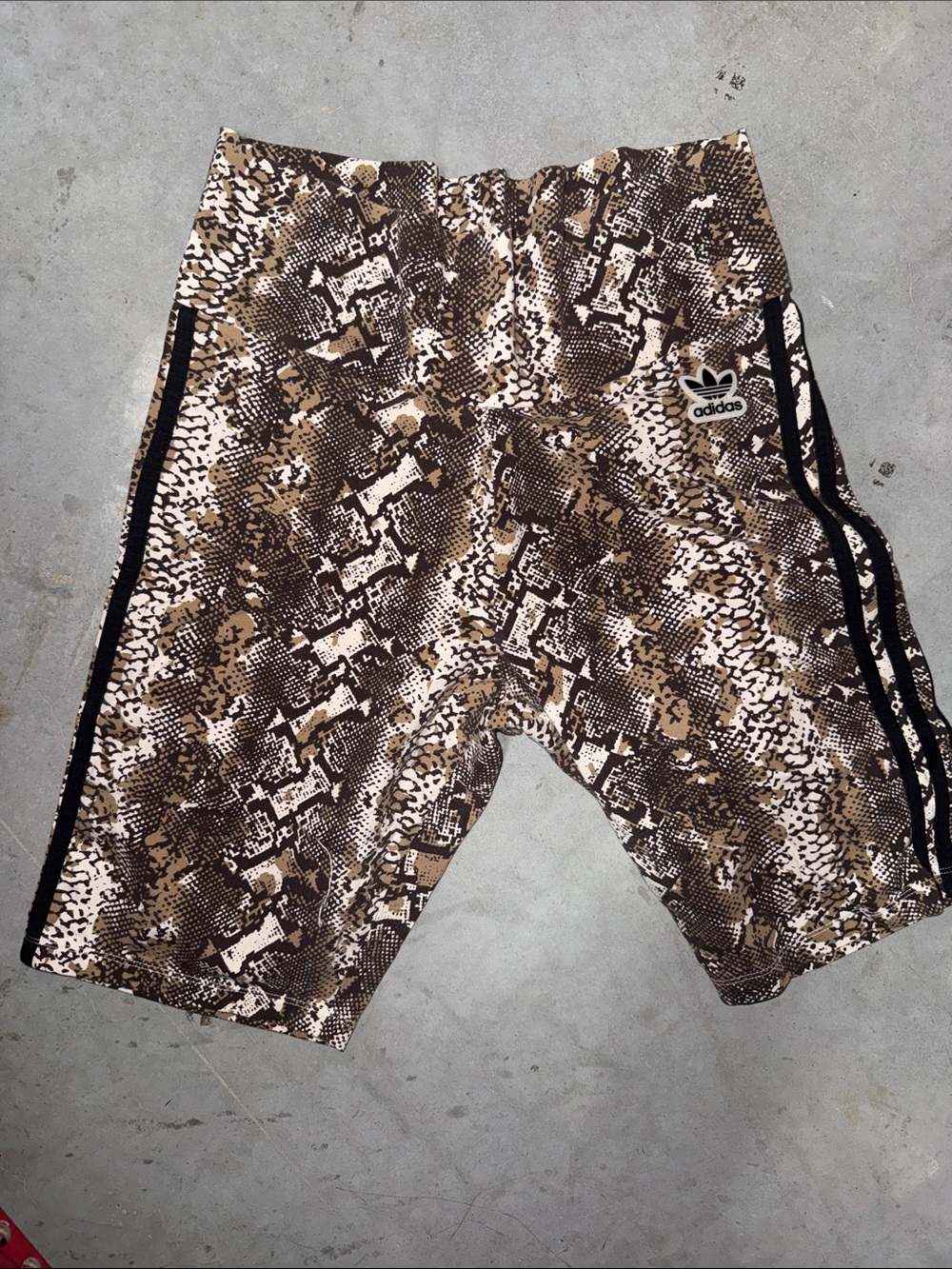 adidas Men’s Snake-Print Athletic Shorts in Brown & Black